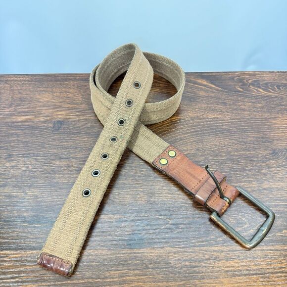 Gap Men’s  canvas and leather belt with a metal buckle size 34 - Picture 6 of 6